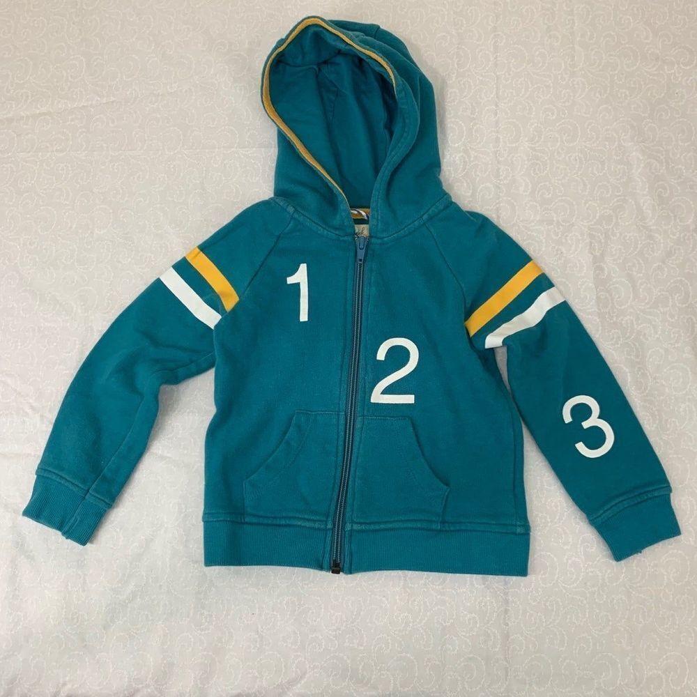 Peek 123 teal green zip up hoodie size 18-24m